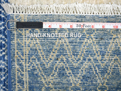 Peshawar Oushak hand-knotted wool rug in Blue, 5'10" x 8'9" — SKU O070934 (view 7)