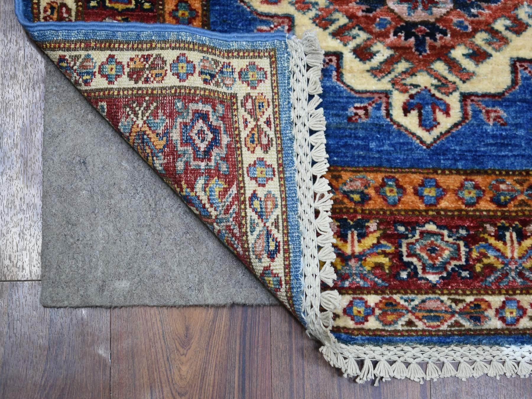 Blue 2'8" x 9'6" Tribal Hand knotted Wool Rug - Sku: O070966