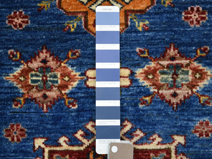Blue 2'8" x 9'6" Kazak Hand knotted Wool Rug - Sku: O070966