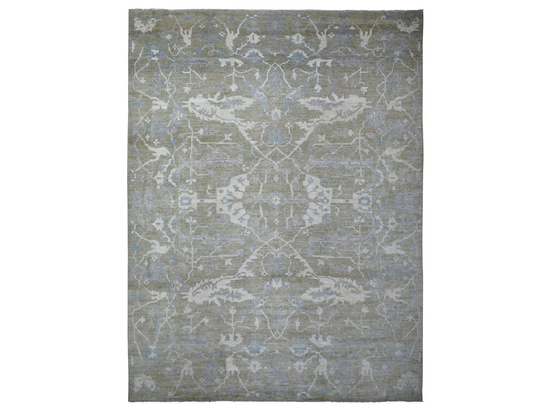 Oushak Oushak hand-knotted wool rug in Green, 12'1" x 15'5" — SKU O070999