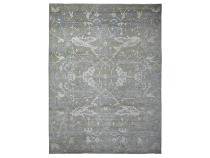 Oushak Oushak hand-knotted wool rug in Green, 12'1" x 15'5" — SKU O070999