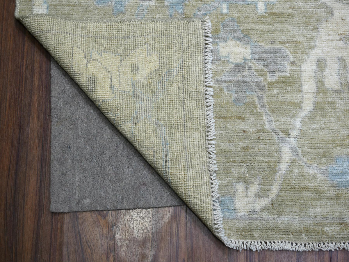 Oushak Oushak hand-knotted wool rug in Green, 12'1" x 15'5" — SKU O070999 (view 4)