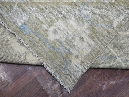 Oushak Oushak hand-knotted wool rug in Green, 12'1" x 15'5" — SKU O070999 (view 6)