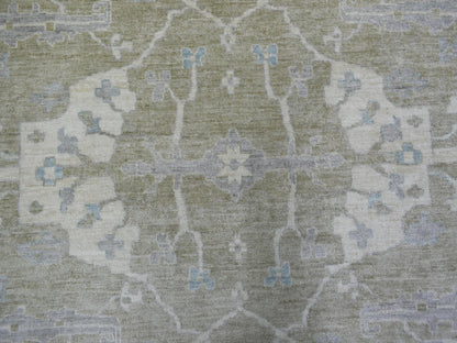 Oushak Oushak hand-knotted wool rug in Green, 12'1" x 15'5" — SKU O070999 (view 8)