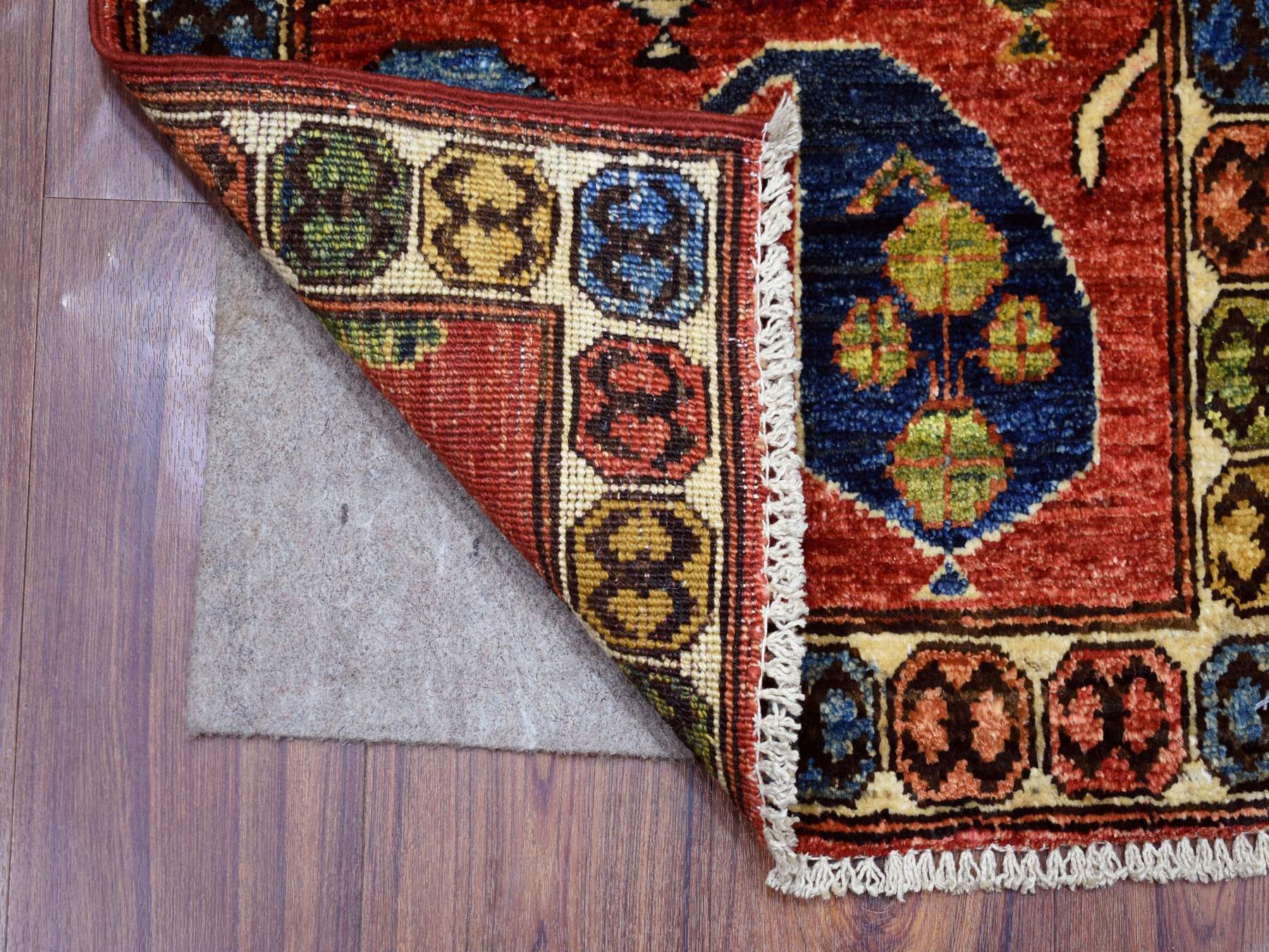 Ersari Tribal & Geometric hand-knotted wool rug in Red & Ivory, 1'10" x 3' — SKU O071048 (view 2)