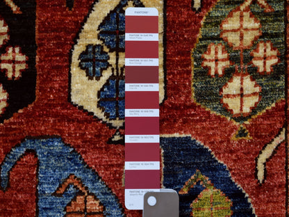 Red 1'10" x 3'0" Tribal Hand knotted Wool Rug - Sku: O071048