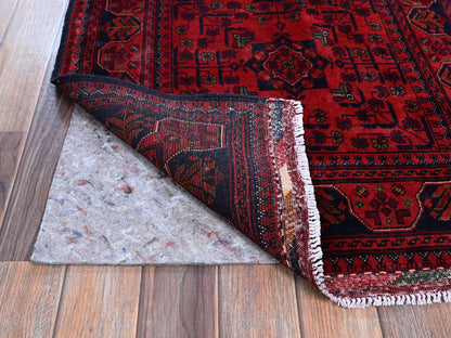 Red 2'7" x 4'2" Tribal Hand knotted Wool Rug - Sku: O0710