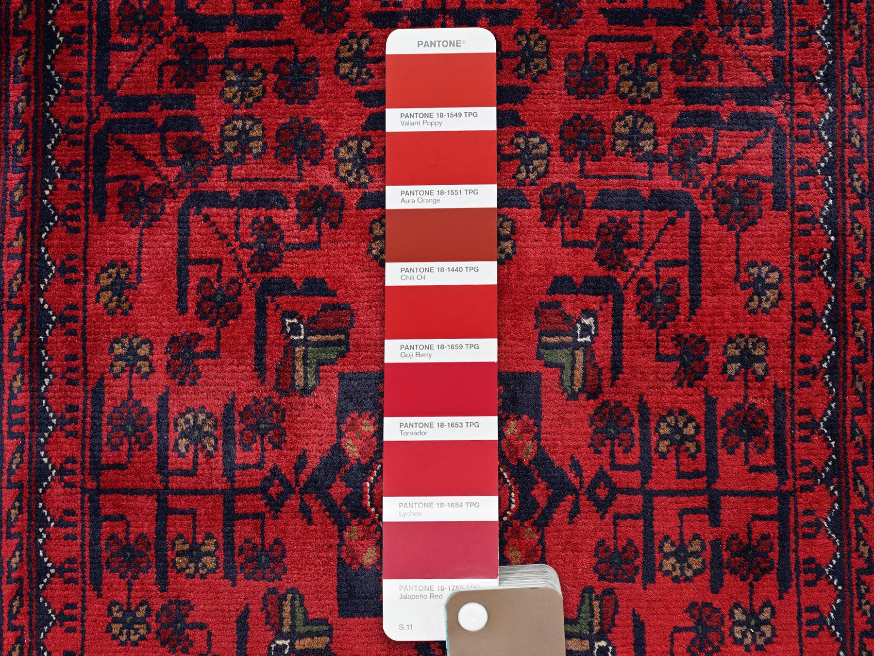 Tribal Tribal & Geometric hand-knotted wool rug in Red, 2'7" x 4'2" — SKU O0710 (view 4)
