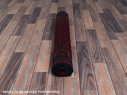 Tribal Tribal & Geometric hand-knotted wool rug in Red, 2'7" x 4'2" — SKU O0710 (view 5)