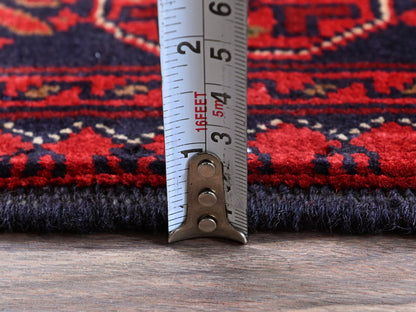 Tribal Tribal & Geometric hand-knotted wool rug in Red, 2'7" x 4'2" — SKU O0710 (view 6)