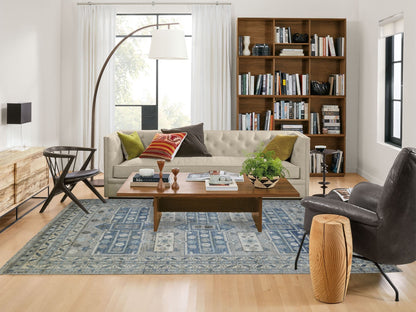 Tribal & Geometric hand-knotted wool rug in Gray, 6'2" x 8'7" — SKU O071125 (view 2)