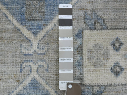 Tribal & Geometric hand-knotted wool rug in Gray, 6'2" x 8'7" — SKU O071125 (view 4)