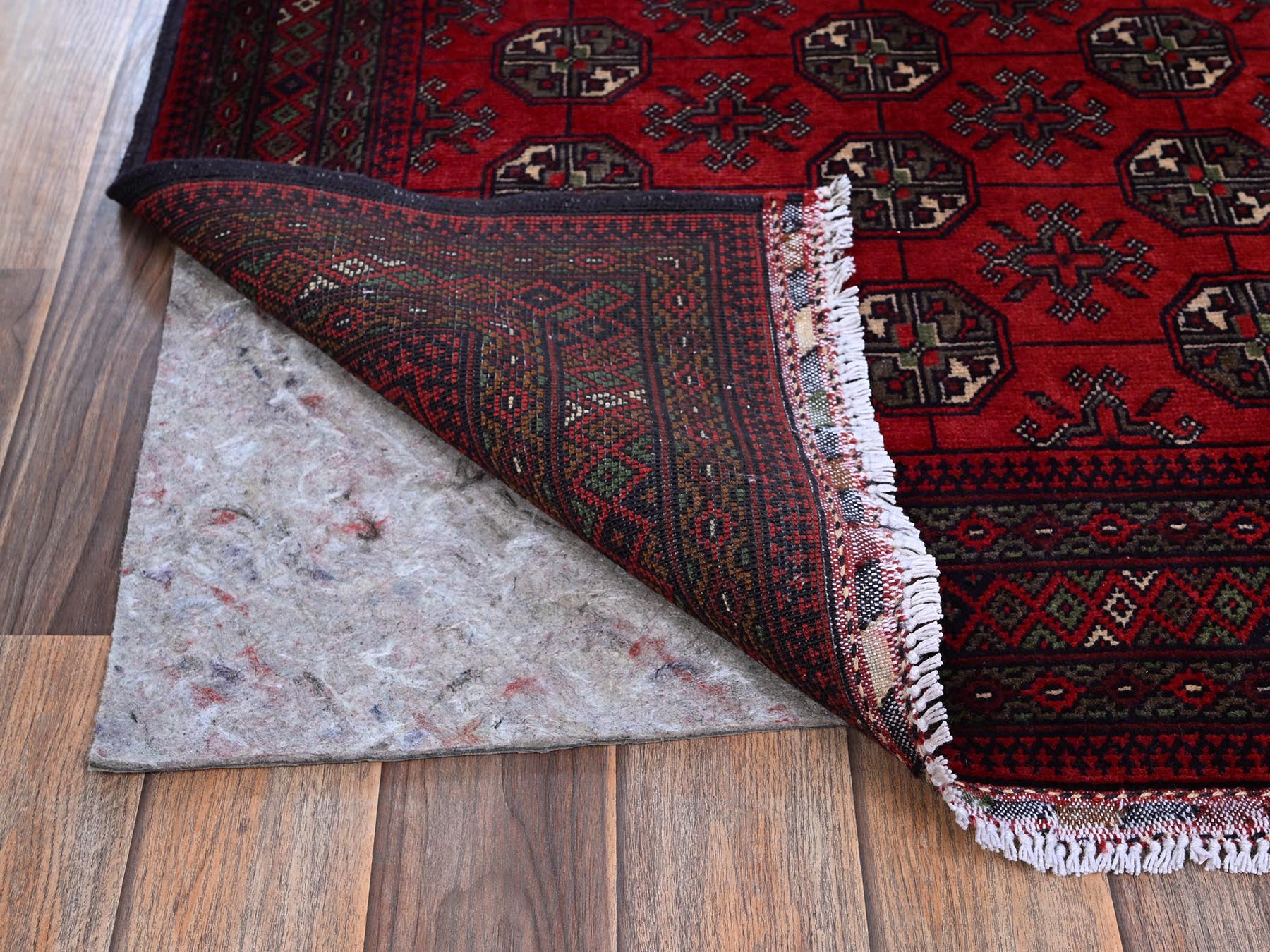 Tribal & Geometric hand-knotted wool rug in Red, 2'9" x 4'4" — SKU O0711 (view 3)