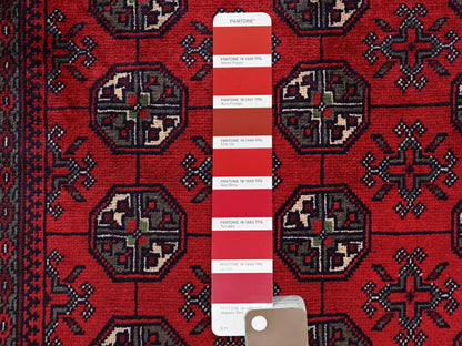 Red 2'9" x 4'4" Tribal Hand knotted Wool Rug - Sku: O0711