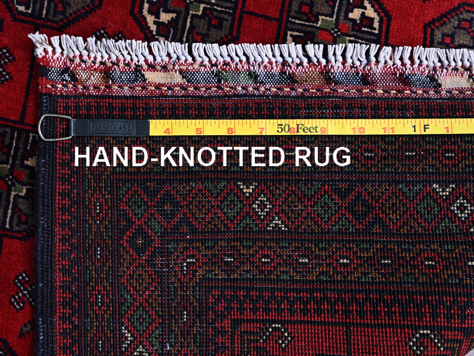 Tribal & Geometric hand-knotted wool rug in Red, 2'9" x 4'4" — SKU O0711 (view 7)