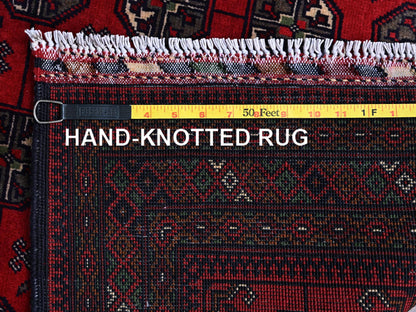 Tribal & Geometric hand-knotted wool rug in Red, 2'9" x 4'4" — SKU O0711 (view 7)