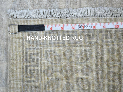 Ivory 4'1" x 5'9" Oushak And Peshawar Hand knotted Wool Rug - Sku: O071259