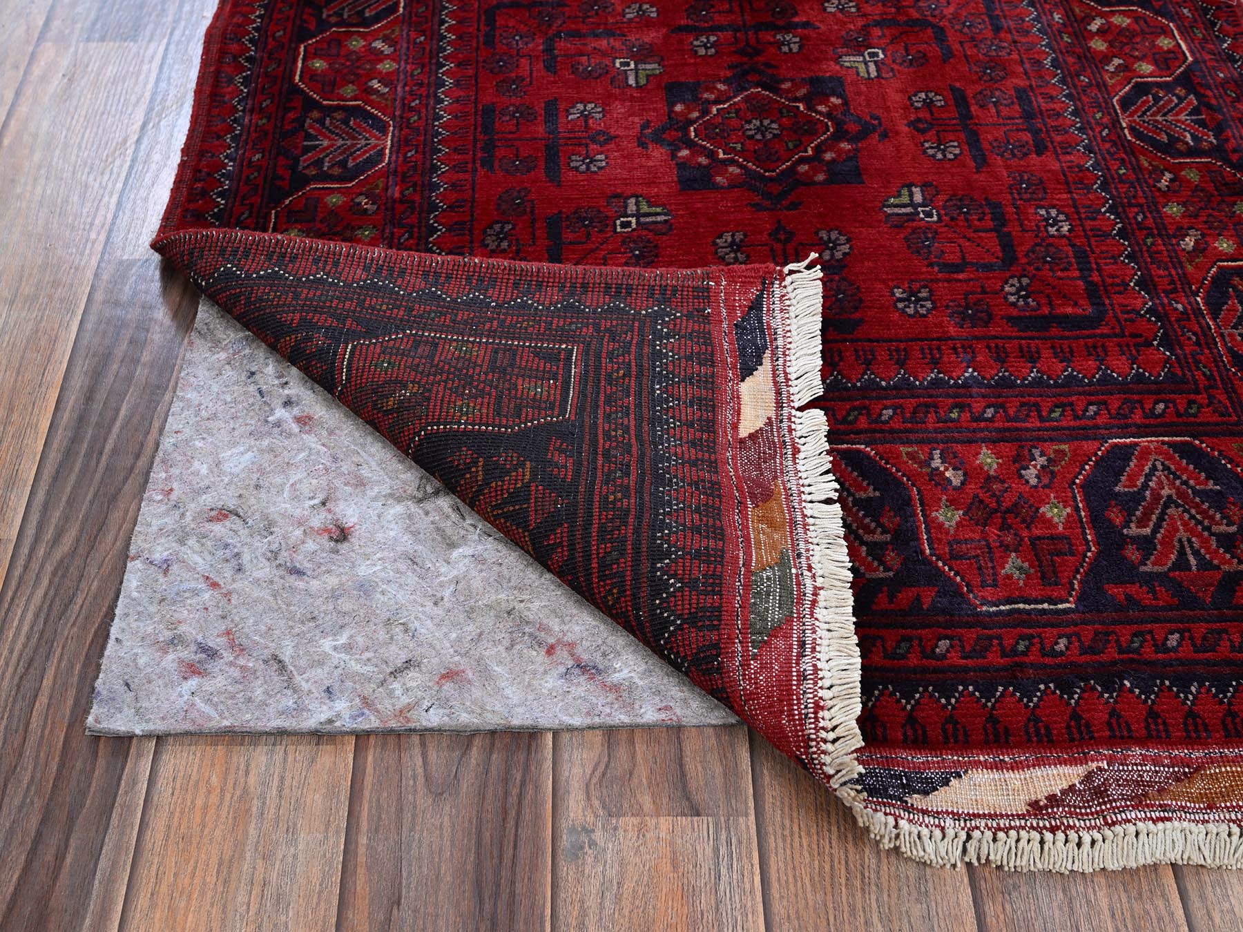 Tribal Tribal & Geometric hand-knotted wool rug in Red, 2'7" x 4'5" — SKU O0712 (view 3)