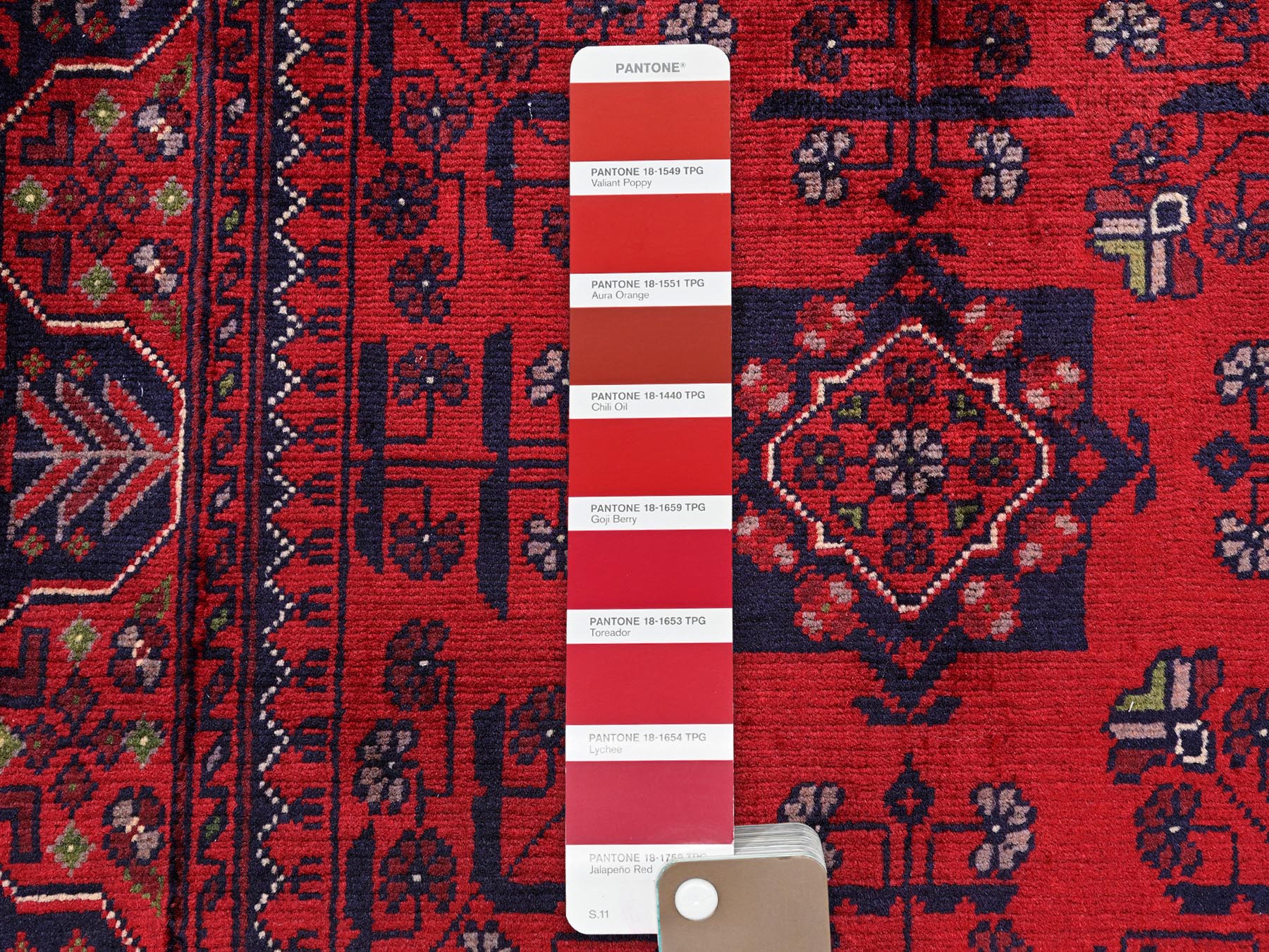 Tribal Tribal & Geometric hand-knotted wool rug in Red, 2'7" x 4'5" — SKU O0712 (view 4)