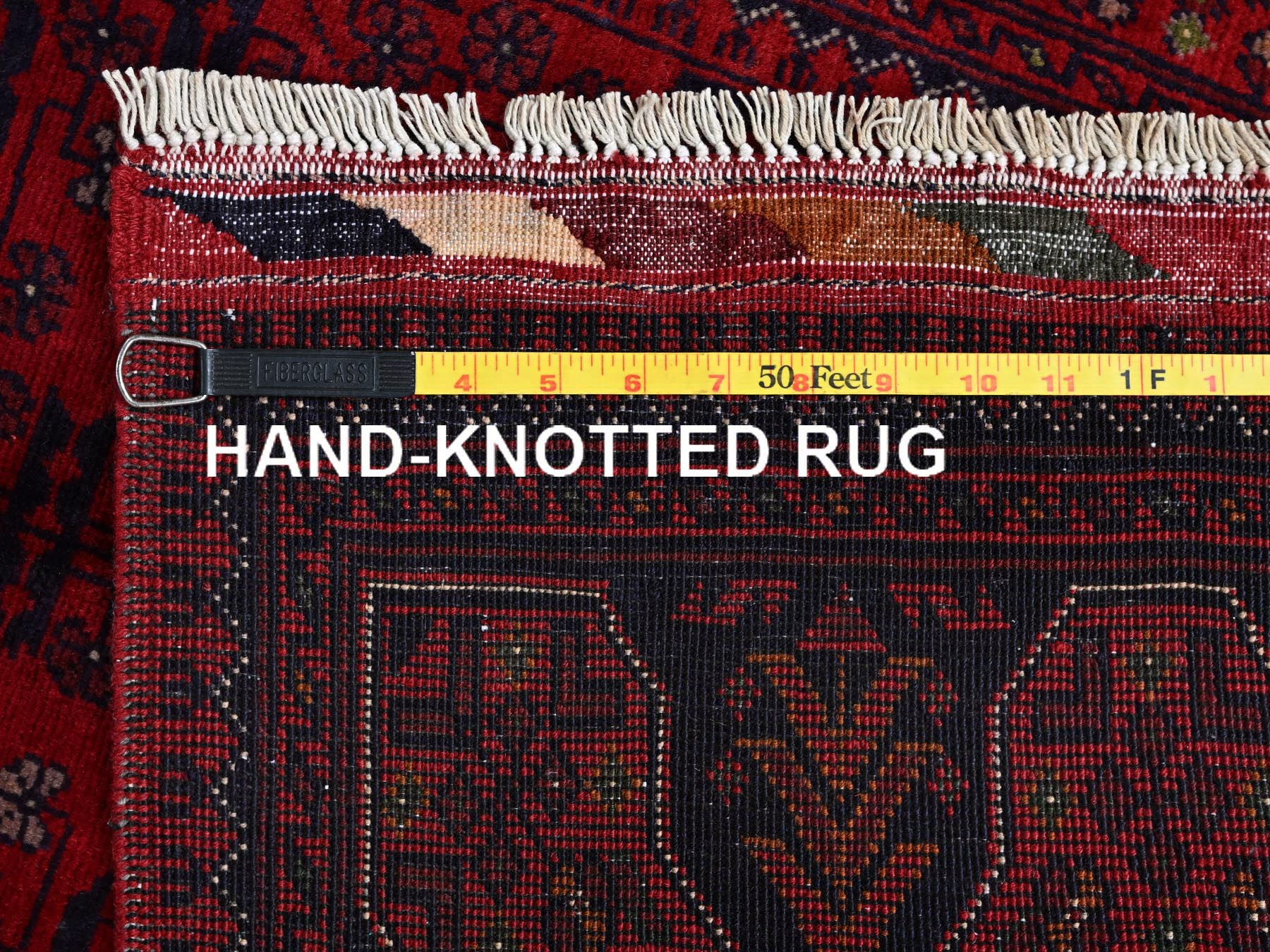 Tribal Tribal & Geometric hand-knotted wool rug in Red, 2'7" x 4'5" — SKU O0712 (view 7)
