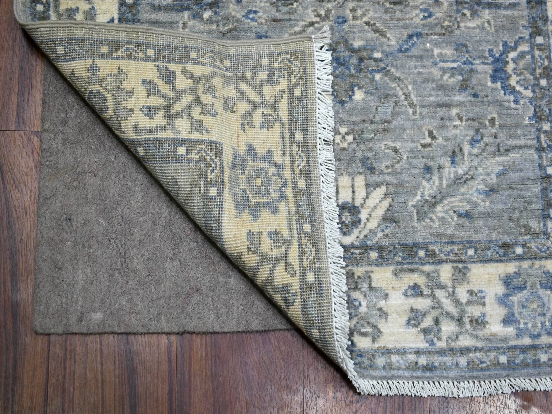 Mahal Oushak hand-knotted wool runner in Gray & Ivory, 2'7" x 13'1" — SKU O071304 (view 2)
