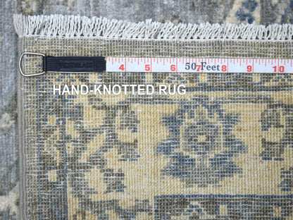 Grey 2'7" x 13'1" Oushak And Peshawar Hand knotted Wool Rug - Sku: O071304