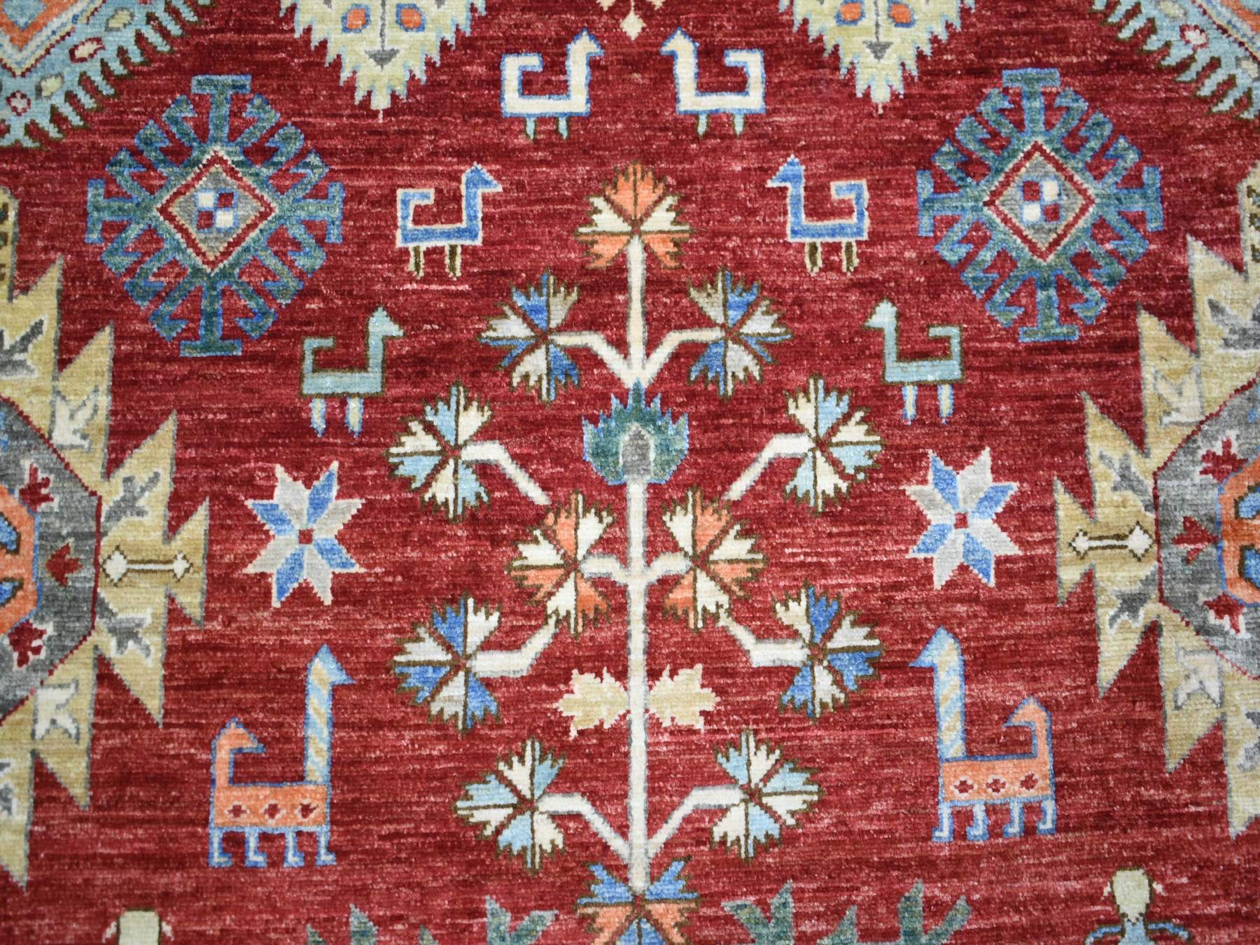 Ersari Tribal & Geometric hand-knotted wool rug in Red & Gray, 9' x 12' — SKU O071364 (view 8)