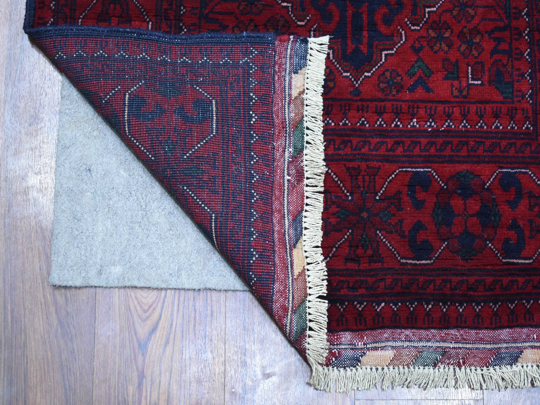 Tribal & Geometric hand-knotted wool runner in Red, 2'7" x 13' — SKU O071372 (view 2)