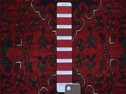 Tribal & Geometric hand-knotted wool runner in Red, 2'7" x 13' — SKU O071372 (view 3)