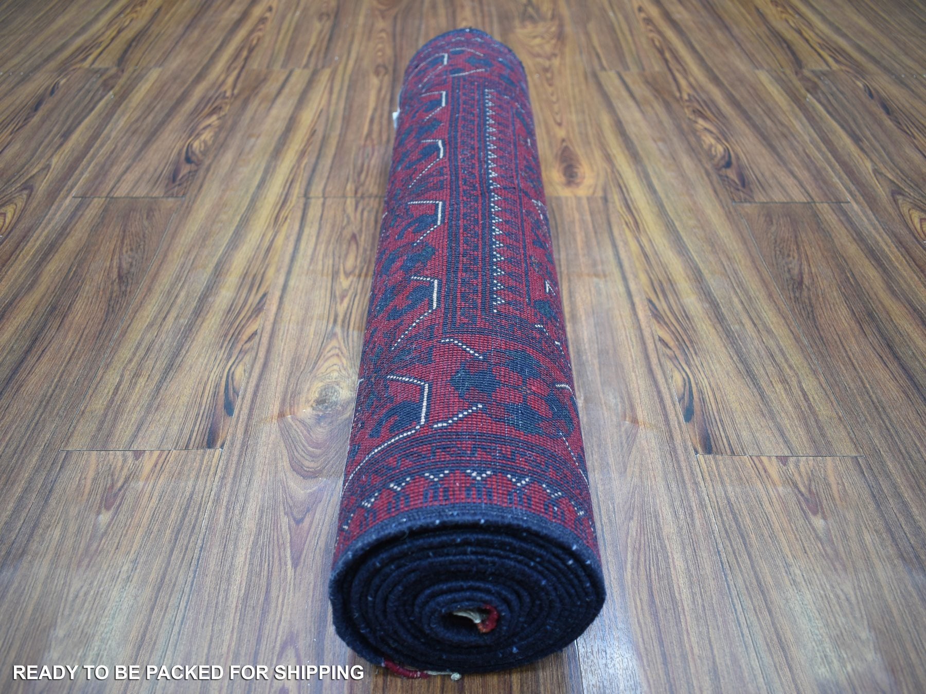 Tribal & Geometric hand-knotted wool runner in Red, 2'7" x 13' — SKU O071372 (view 4)