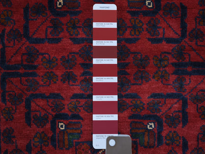Red 2'7" x 9'7" Tribal Hand knotted Wool Rug - Sku: O071373