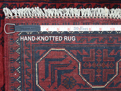 Red 2'7" x 9'7" Tribal Hand knotted Wool Rug - Sku: O071373