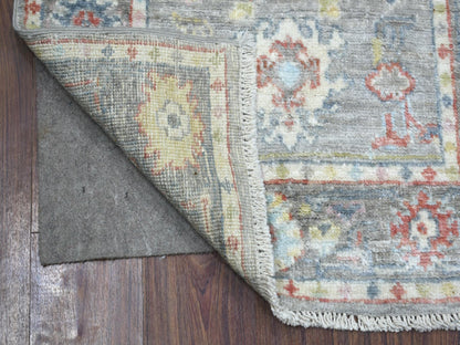 Oushak hand-knotted wool runner in Gray, 2'6" x 9'5" — SKU O071418 (view 2)