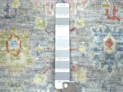 Oushak hand-knotted wool runner in Gray, 2'6" x 9'5" — SKU O071418 (view 3)