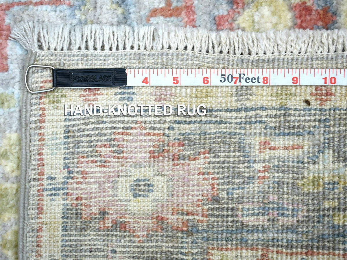 Oushak hand-knotted wool runner in Gray, 2'6" x 9'5" — SKU O071418 (view 6)