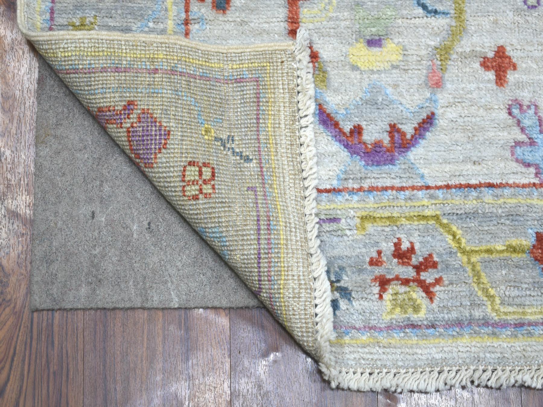 Oushak hand-knotted wool runner in Gray, 2'5" x 9'8" — SKU O071424 (view 2)