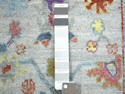 Oushak hand-knotted wool runner in Gray, 2'5" x 9'8" — SKU O071424 (view 3)
