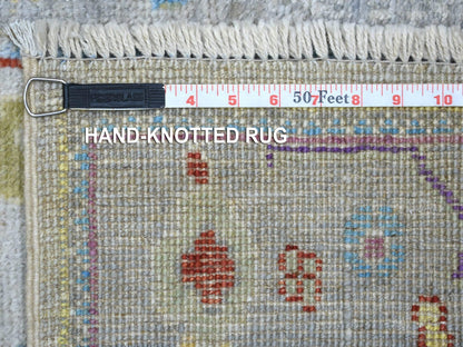 Oushak hand-knotted wool runner in Gray, 2'5" x 9'8" — SKU O071424 (view 6)