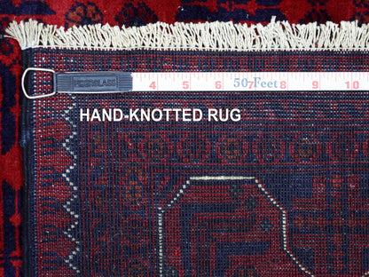 Red 5'5" x 7'8" Tribal Hand knotted Wool Rug - Sku: O071450