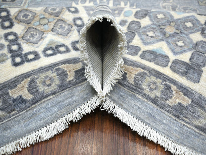 Heriz Oushak hand-knotted wool rug in Gray & Ivory, 9' x 12' — SKU O071451 (view 5)