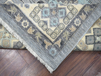 Heriz Oushak hand-knotted wool rug in Gray & Ivory, 9' x 12' — SKU O071451 (view 6)