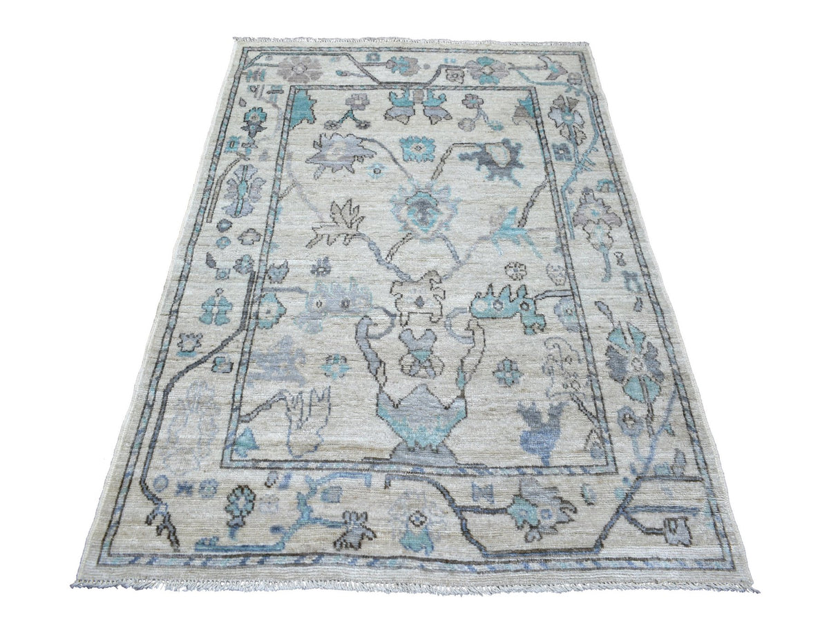 Oushak Oushak hand-knotted wool rug in Gray, 4'1" x 5'10" — SKU O071464