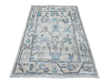 Oushak Oushak hand-knotted wool rug in Gray, 4'1" x 5'10" — SKU O071464