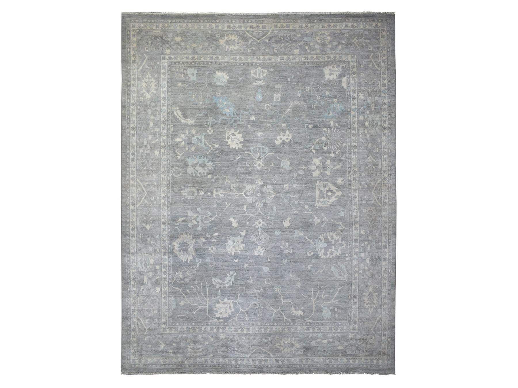 Oushak Oushak hand-knotted wool rug in Gray, 12' x 15'2" — SKU O071479