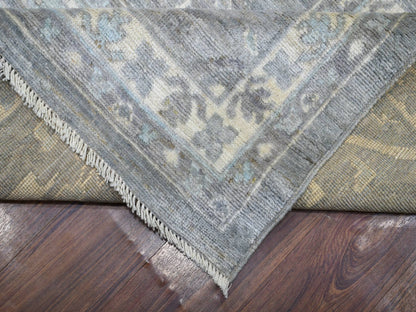 Grey 12'0" x 15'2" Oushak And Peshawar Hand knotted Wool Rug - Sku: O071479