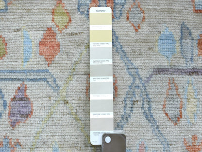 Beige 2'8" x 11'4" Oushak And Peshawar Hand knotted Wool Rug - Sku: O071503