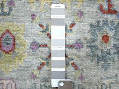 Grey 2'8" x 9'10" Oushak And Peshawar Hand knotted Wool Rug - Sku: O071504