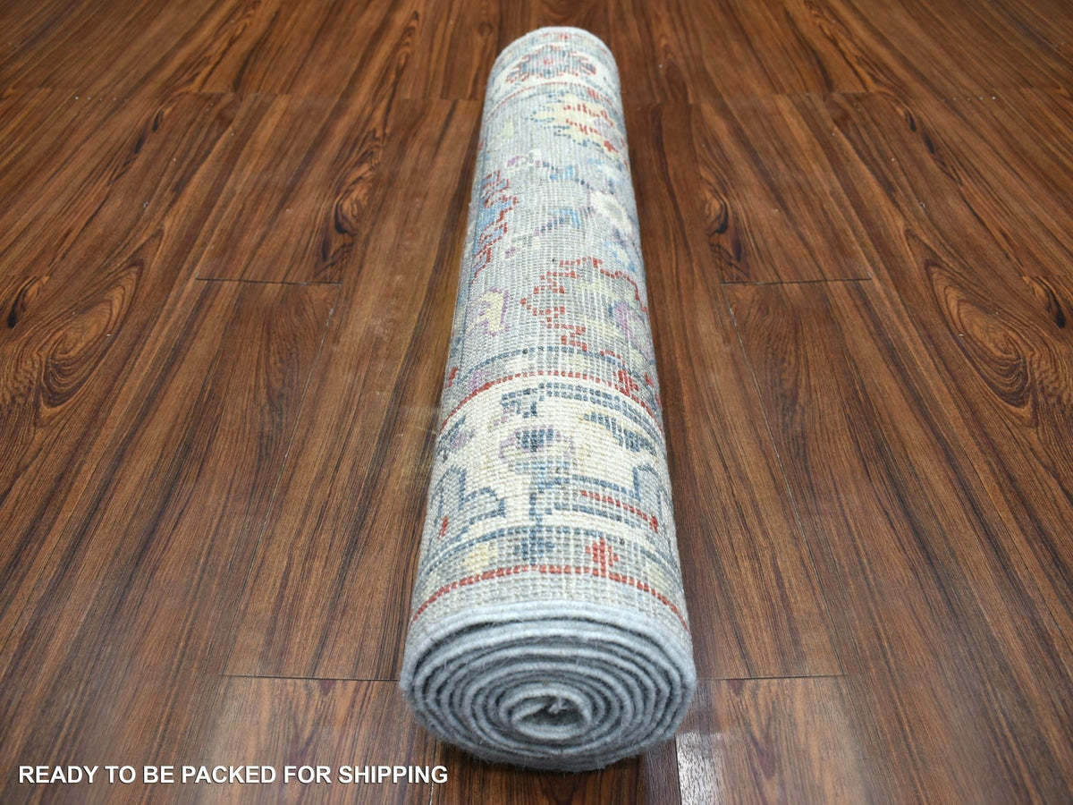 Oushak Oushak hand-knotted wool runner in Gray, 2'8" x 9'10" — SKU O071504 (view 4)
