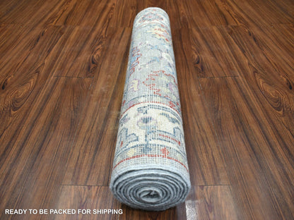 Oushak Oushak hand-knotted wool runner in Gray, 2'8" x 9'10" — SKU O071504 (view 4)