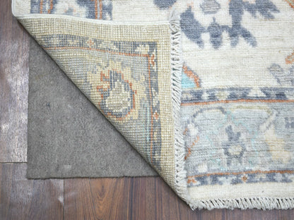 Oushak Oushak hand-knotted wool runner in Ivory & Light Blue, 2'7" x 9'8" — SKU O071507 (view 2)
